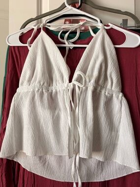 White halter top